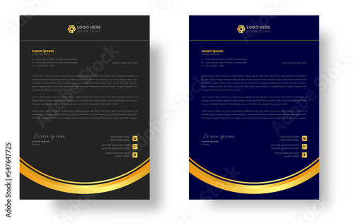 golden color luxury letterhead. corporate modern business luxury letterhead design template with gold color. letterhead, letter head, Business letterhead design. black letter head, golden letter head
