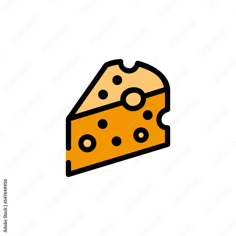 cheese vector icon. food and beverage icon filled line style. perfect use for icon, logo, illustration, website, and more. icon design color style