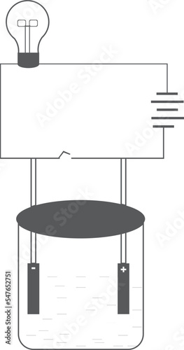 Electrolytes with positive and negative ions icon black vector