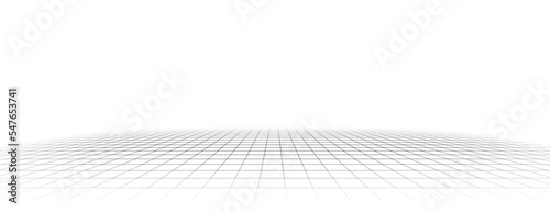 Wireframe landscape. Vector perspective grid. Digital space. Mesh on a white background. © Flow 37
