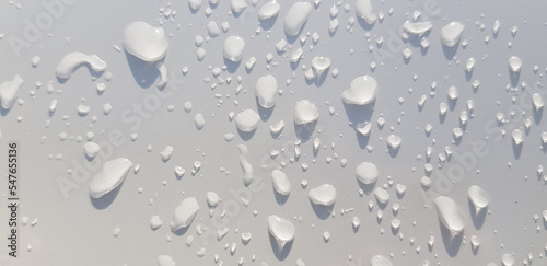 Water droplets perspective through white color surface