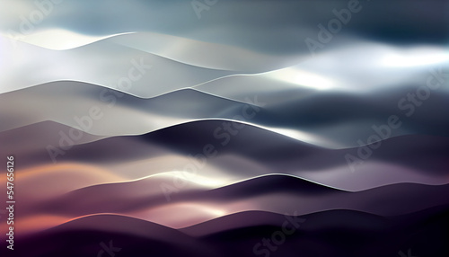 Abstraction. Pink-gray waves create the illusion of the sea, with glimmers of light.