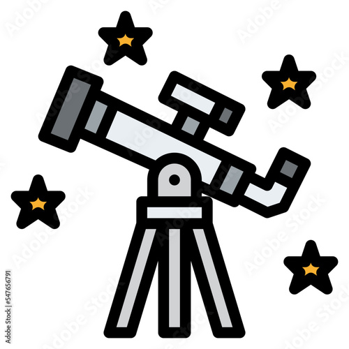 stargaze telescope star science icon