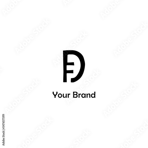 DFletter logo design. creative minimal monogram symbol. Universal elegant vector emblem. Simple modern type of business logo. Graphic alphabet symbol for company