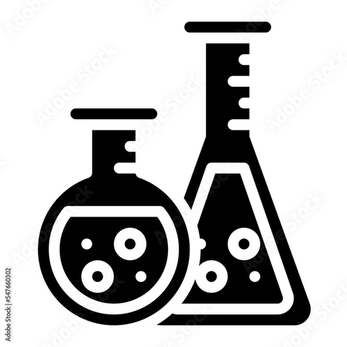 flasks experiment chemistry science icon