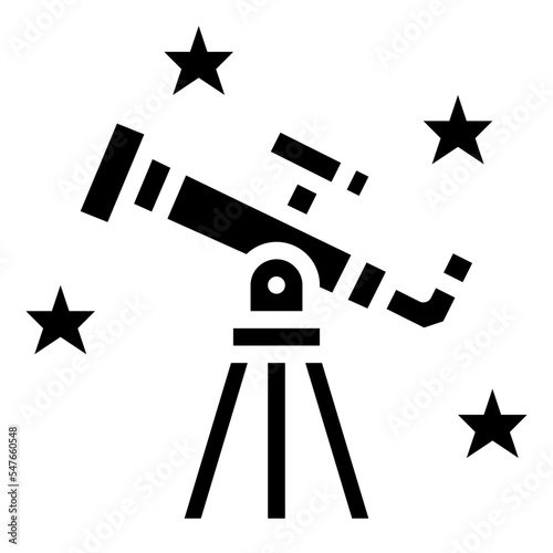 stargaze telescope star science icon