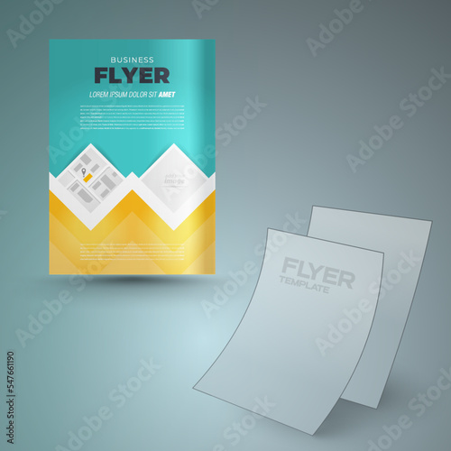 Flyer Squares theme Cover design template vector