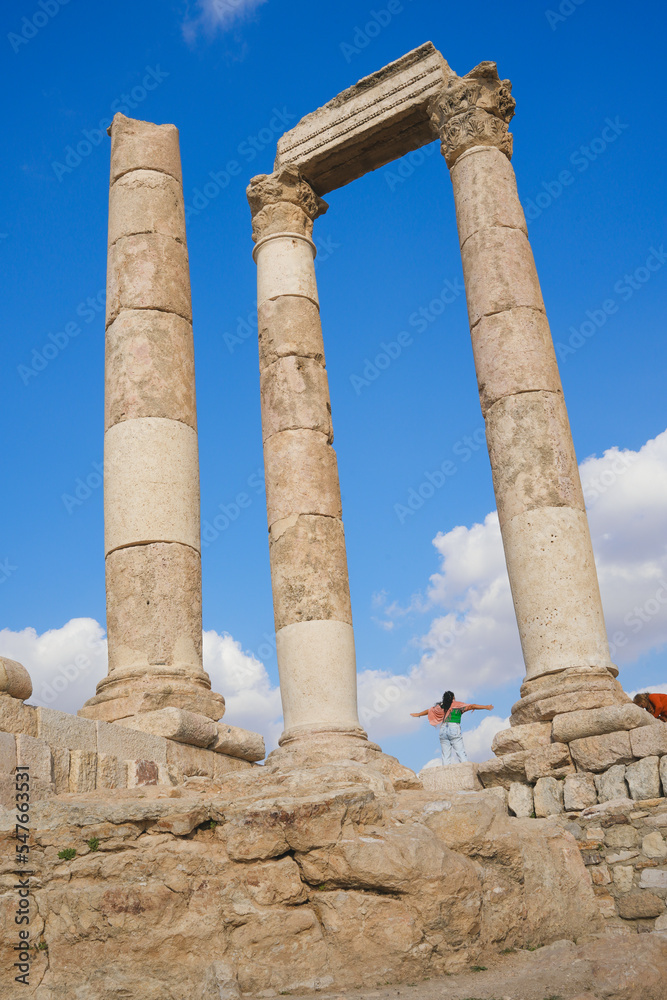 ruins of roman temple at amman jordan downtown