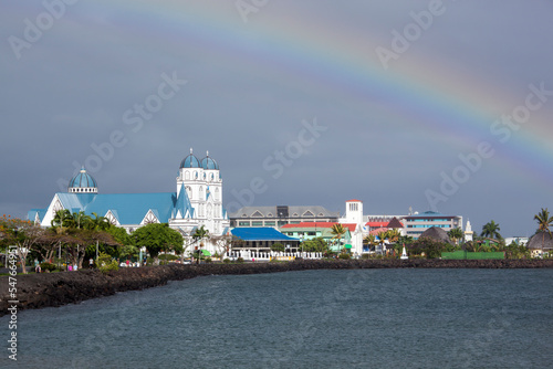 Apia Town Immaculate Conception Cathedral With A Rainbow photo