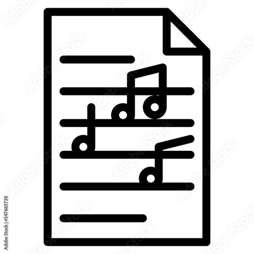 music sheet song note music icon