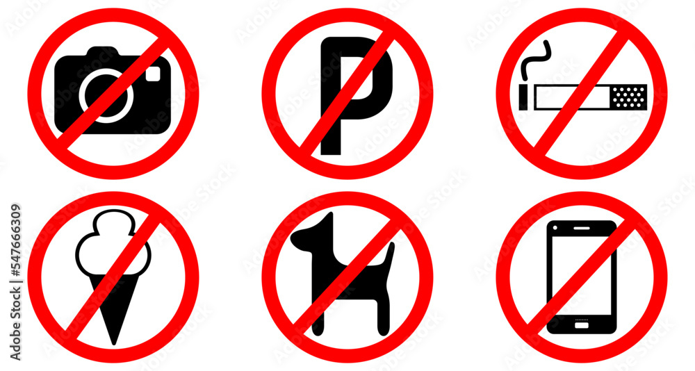 Don't Vector icon set. Don't Vector icon set.