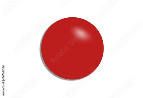 Red ball and shadow - PNG format.
