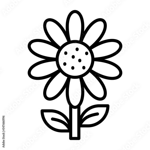 Sunflower, garden, flower icon in modern style for website mobile logo app UI design. simple vector icon. 