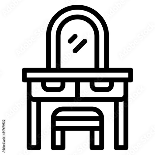 dressing table makeup furniture interior icon