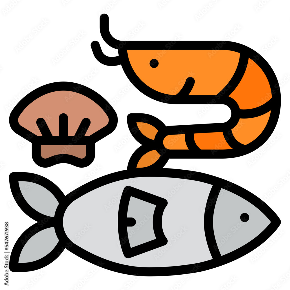 seafood food fish supermarket icon seafood food fish supermarket icon