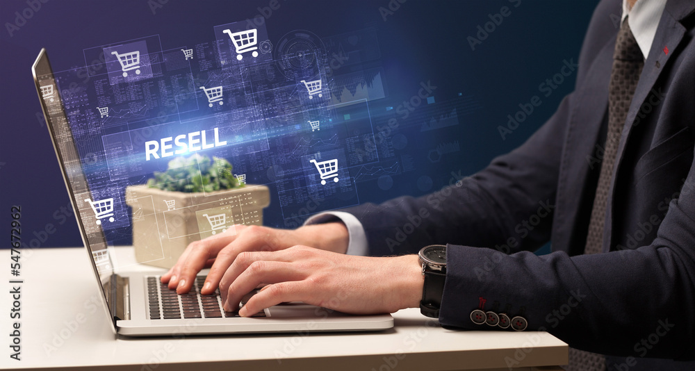Businessman working on laptop concept Businessman working on laptop concept