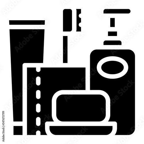 toiletries toilet paper teeth brush icon