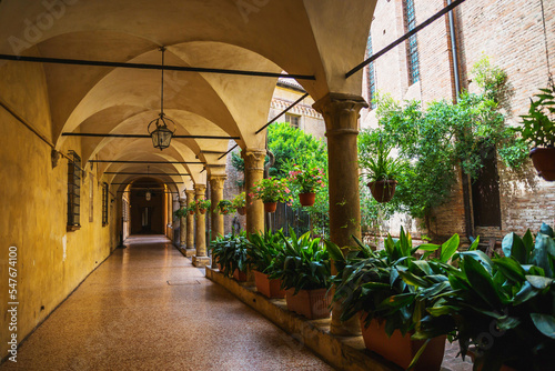 Courtyard of the Church of San Giacomo Maggiore in Bologna, Italy © digitalstandArt