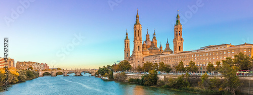 Canvas Print Cathedral-Basilica of Our Lady of the Pillar- Aragon,  Saragossa in Spain