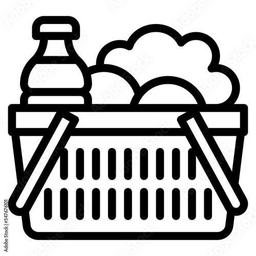 grocery basket shopping supermarket icon