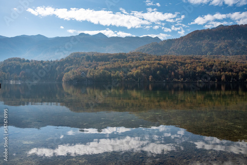 Scenic Lake Bohinj in the Triglav National Park, The Julian Alps in Slovenia