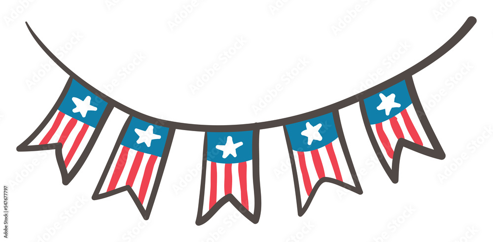 Obraz premium Independence Day hand drawn sticker 