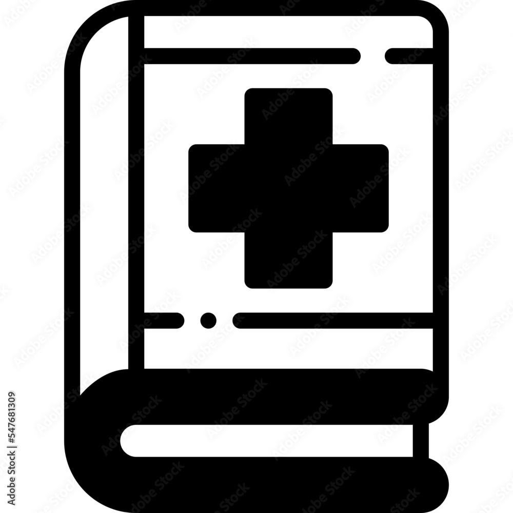 Obraz premium medical handbook solid line icon