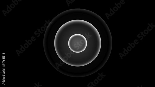Animation of white circular ripple diffusion, alpha channel