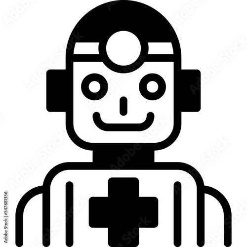 robot solid line icon