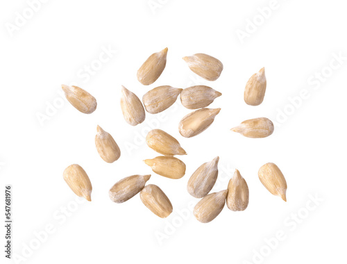 Peeled Sunflower seeds isolated on transparent png