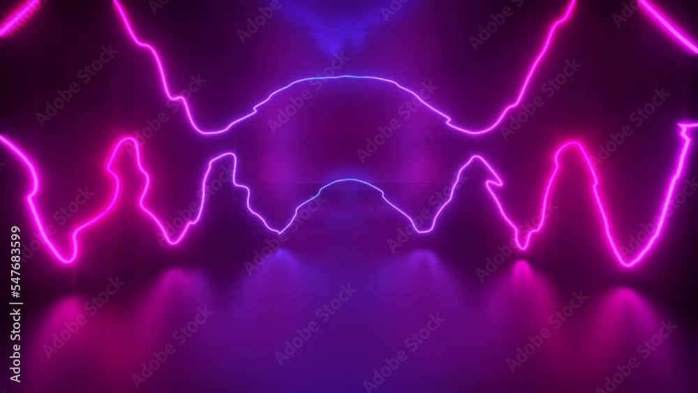 4k animated pink and red neon light stipes and waves moved on a blured reflected wall 4k animated pink and red neon light stipes and waves moved on a blured reflected wall
