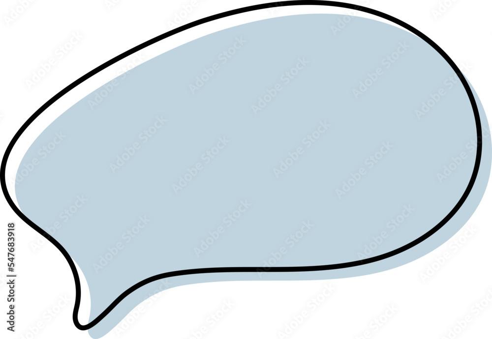 Cute doodle blue speech bubble hand drawn for decoration Cute doodle blue speech bubble hand drawn for decoration