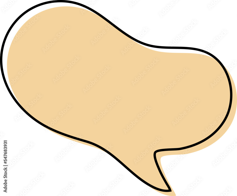 Cute doodle yellow speech bubble hand drawn for decoration Cute doodle yellow speech bubble hand drawn for decoration