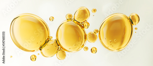 Cosmetic oil or Cosmetic Essence Liquid drop background, 3d rendering.