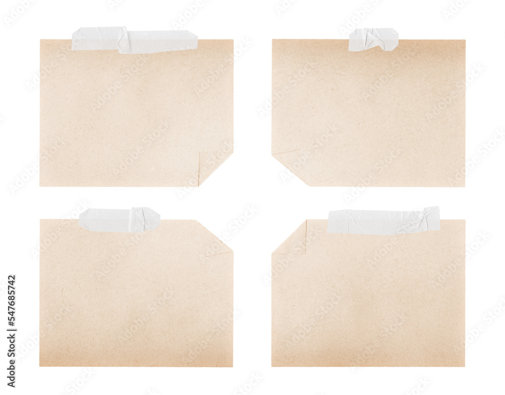 blank sticky notes, postit notes with tape strips on transparent