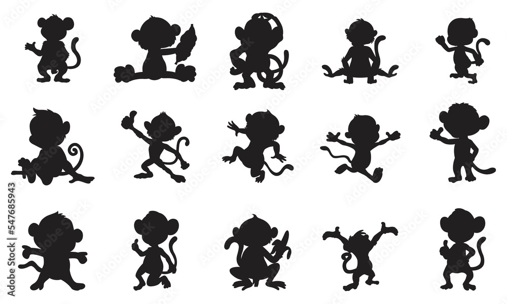 Set of dog silhouette vector isolated on white background animal coloring book for kids cartoon vector dog illustration