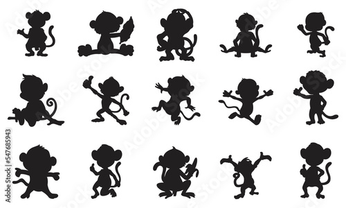 Set of dog silhouette vector isolated on white background animal coloring book for kids cartoon vector dog illustration