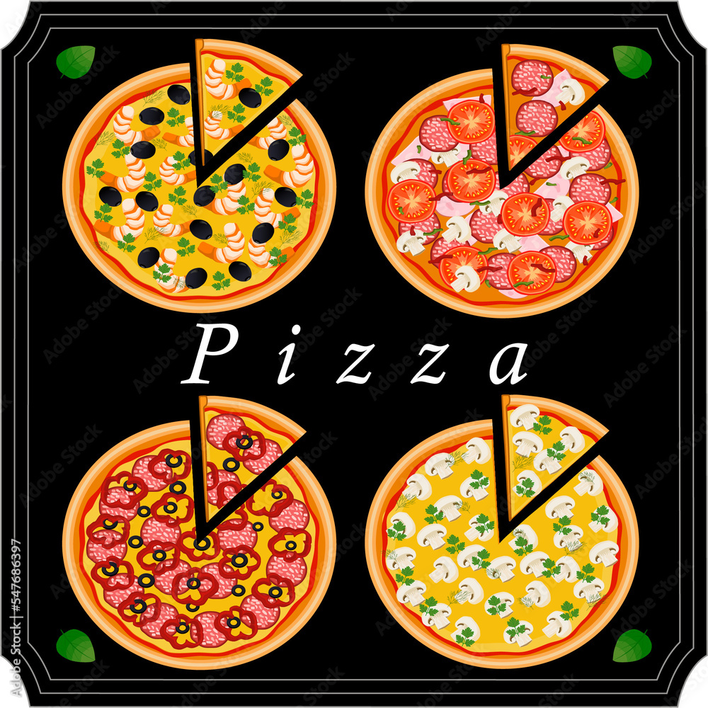 Various sweet tasty pizza Various sweet tasty pizza