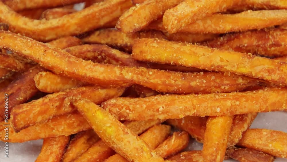 gros plan de frites de patate douce 