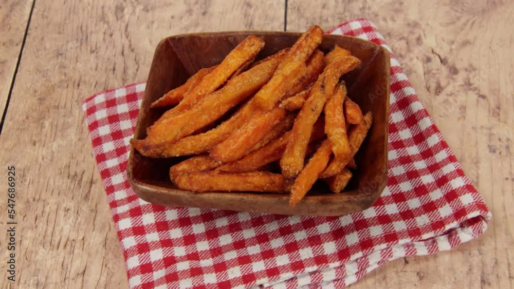gros plan de frites de patate douce 