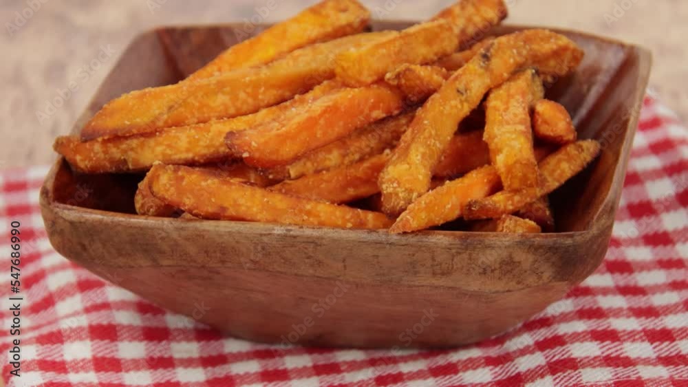gros plan de frites de patate douce 