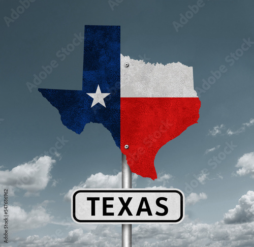 Fototapeta Texas State Map - Interstate roadsign