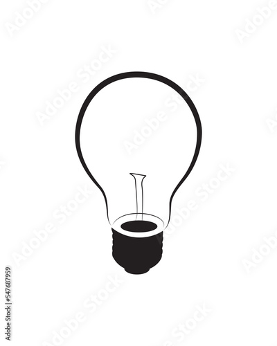 Light bulb vector isolated on white. Incandescent light bulb icon.