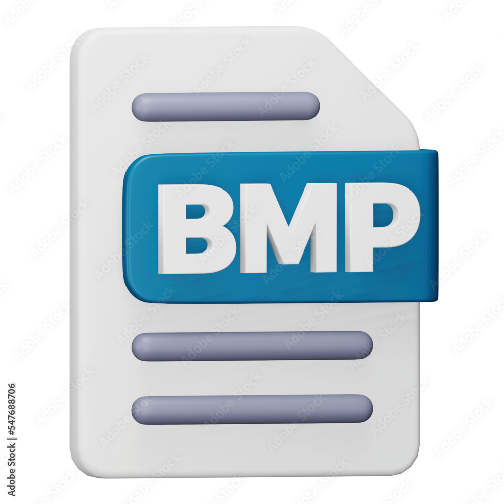 Bmp file format 3d rendering isometric icon. Bmp file format 3d rendering isometric icon.