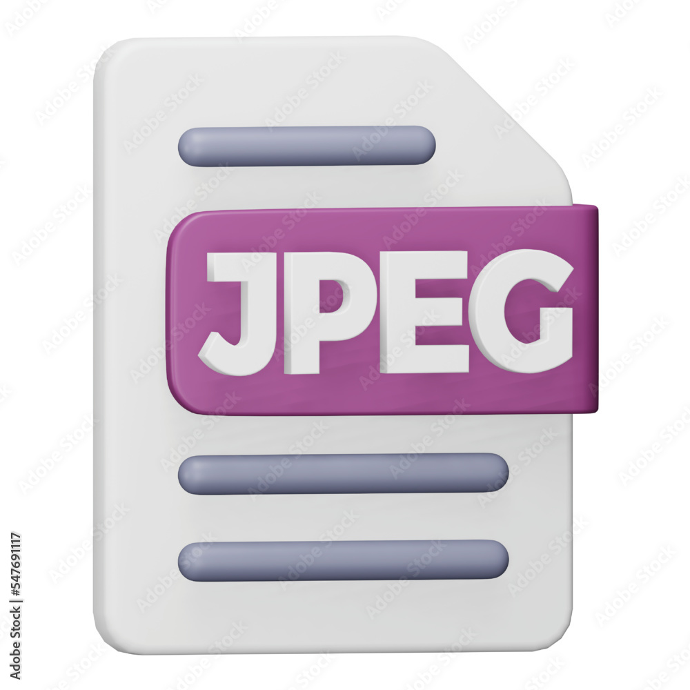 Jpeg file format 3d rendering isometric icon. Jpeg file format 3d rendering isometric icon.
