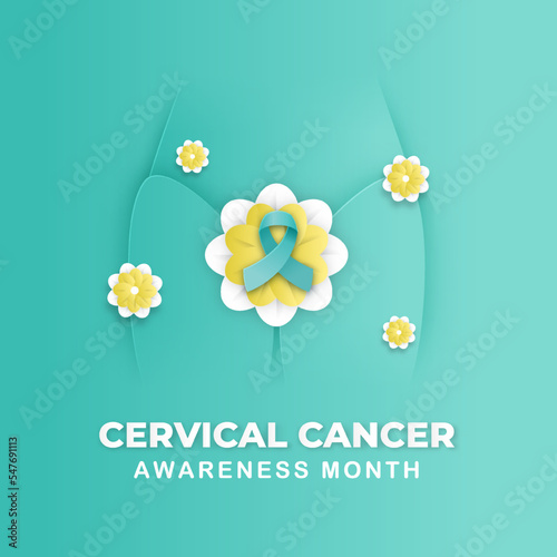 Cervical Cancer Awareness Month Illustration Design on January