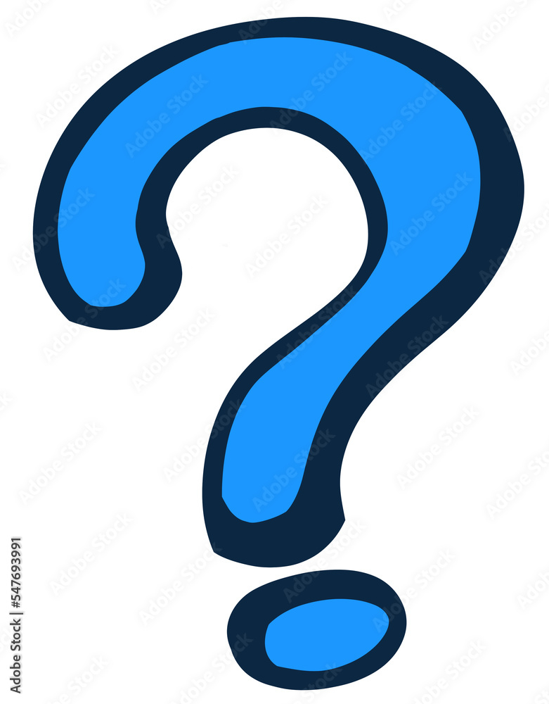 Question mark with color doodle symbol icon hand drawn illustration art