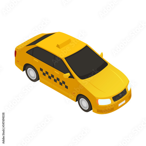 Isometric Taxi Illustration