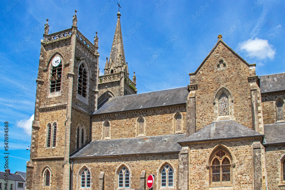 Fototapeta premium La Haye-du-Puits. Eglise Saint-Jean-l'Evangéliste. Manche. Normandie