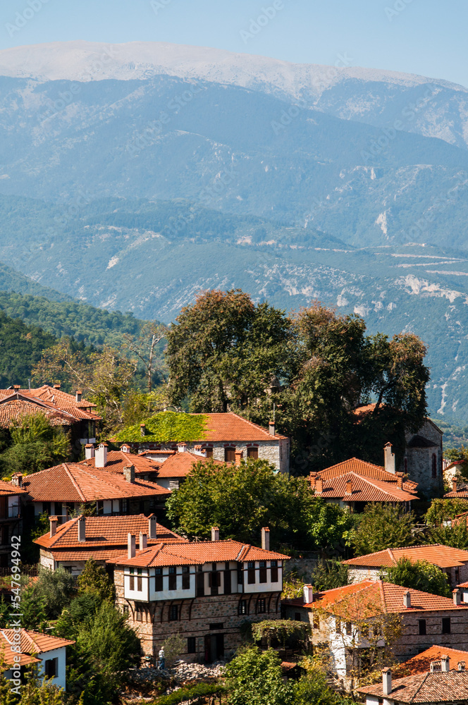 Fototapeta premium Greek village at mount Olypus